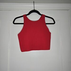 Athleta Red Racerback Sports Bra Womens Medium Wireless Pullover